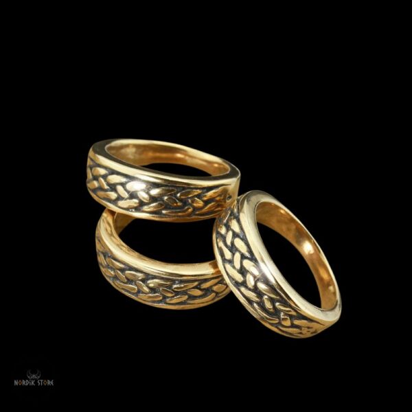 anneaux viking celtique Tresse du Destin en bronze, cadeau couple