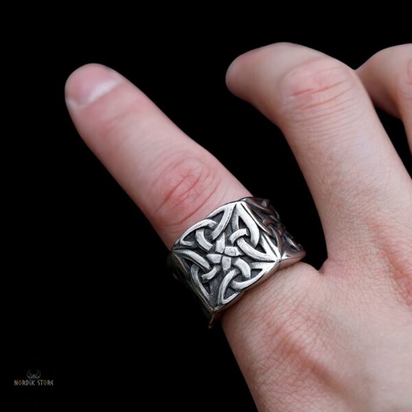 bague celtique “Nœud des Anciens” en acier, cadeau homme et ados