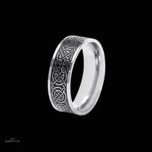 bague celtique viking Tissage des Mondes en acier argent
