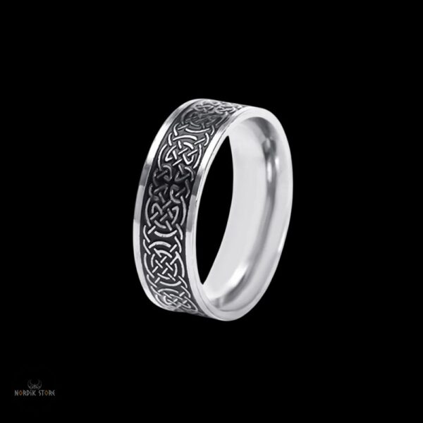bague celtique viking Tissage des Mondes en acier argent