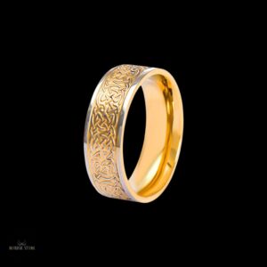 bague celtique viking Tissage des Mondes en acier or