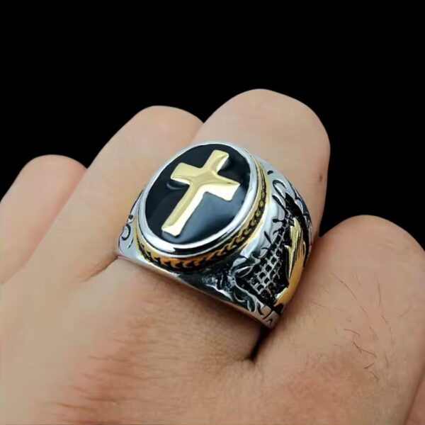 Bague, chevalière et anneau viking Croix de Harald argent or, cadeau homme
