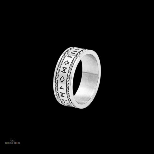 bague Viking Rune éternelle en argent acier, cadeau homme