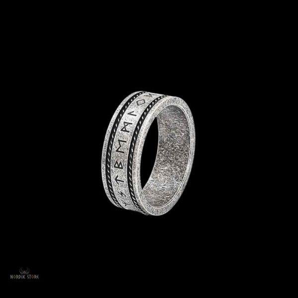 bague Viking Rune éternelle en argent antique, cadeau homme