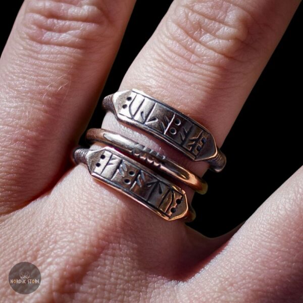 bague viking Serment de Bronze ajustable, cadeau homme, femme et ados