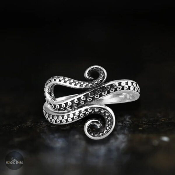 Bague tentacules du Kraken en argent, cadeau