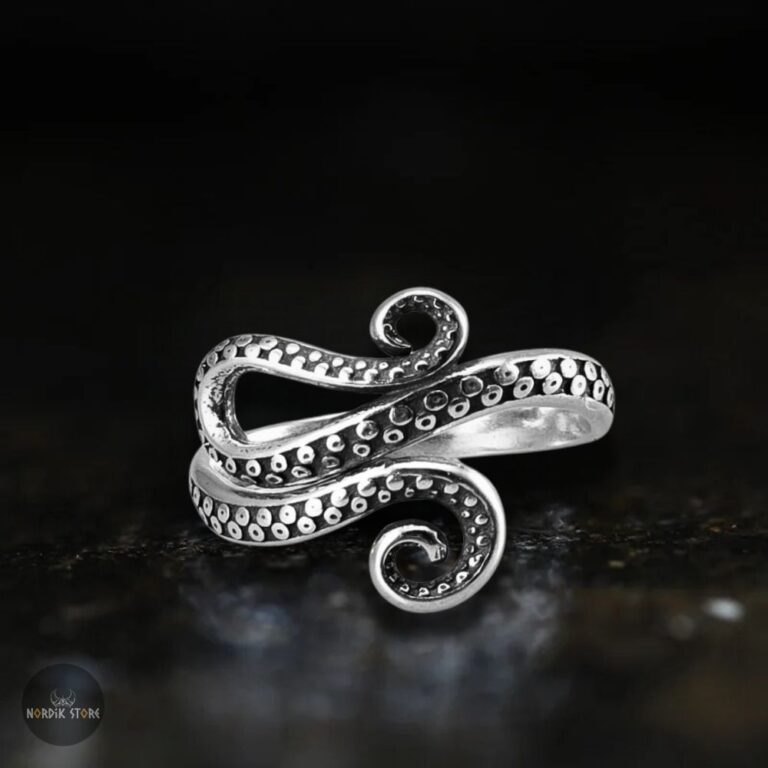 Bague tentacules du Kraken en argent, cadeau