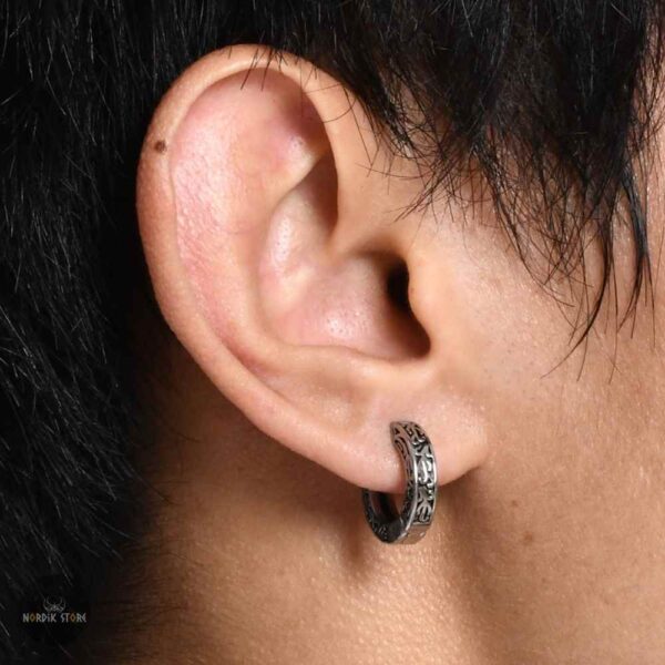 boucle d’oreille viking "Marque du Clan" argent, cadeau homme et garçon
