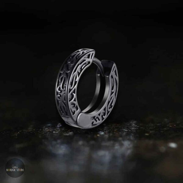 boucle d’oreille viking "Marque du Clan" noire