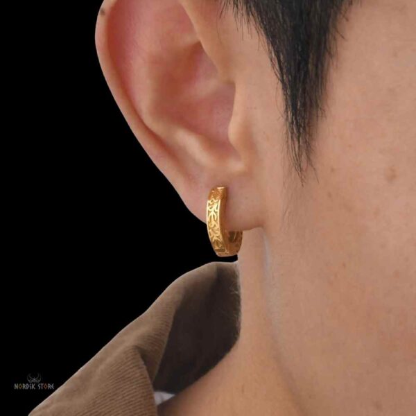 boucle d’oreille viking "Marque du Clan" or, cadeau homme et garçon