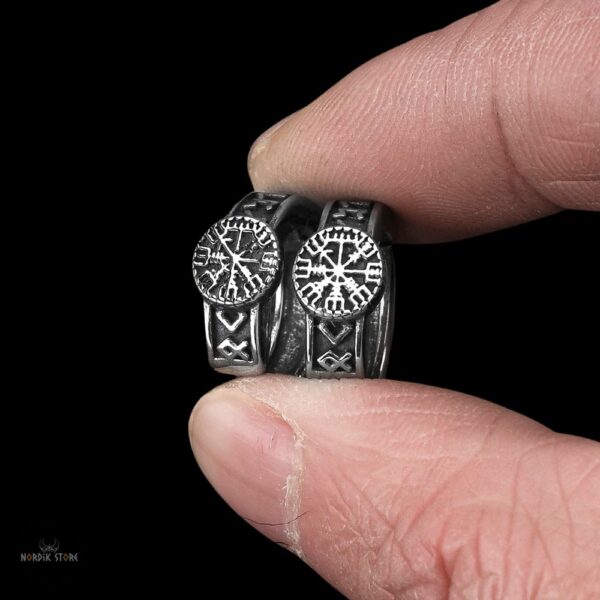 boucles d'oreilles viking Le Chemin du vegvisir en acier inoxydable, cadeau homme et ados
