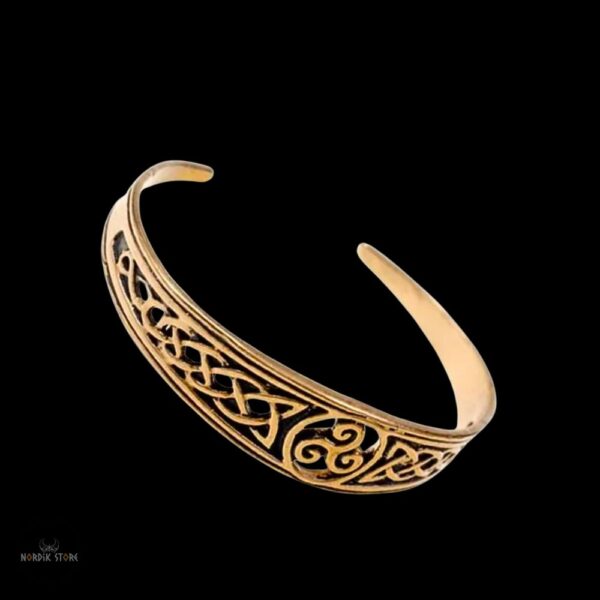 Bracelet viking Souffle du Triskel en bronze, cadeau homme et femme