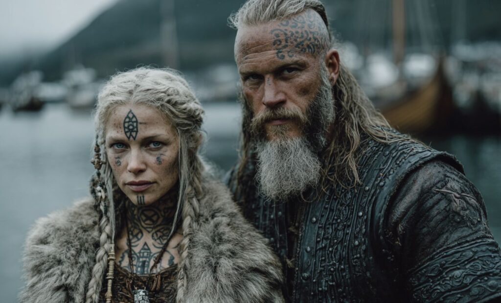 couple homme et femme viking