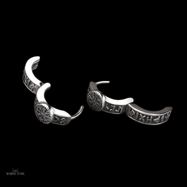 Fermeture boucles d'oreilles viking Le Chemin du vegvisir en acier