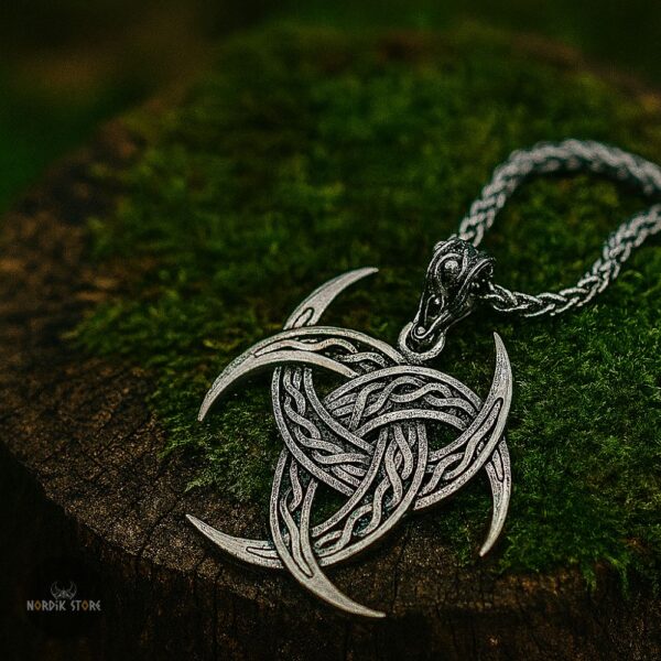 collier viking les cornes d'Odin en acier