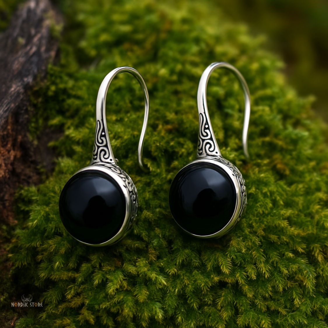 boucles d’oreilles viking ombre de Freyja en argent, cadeau