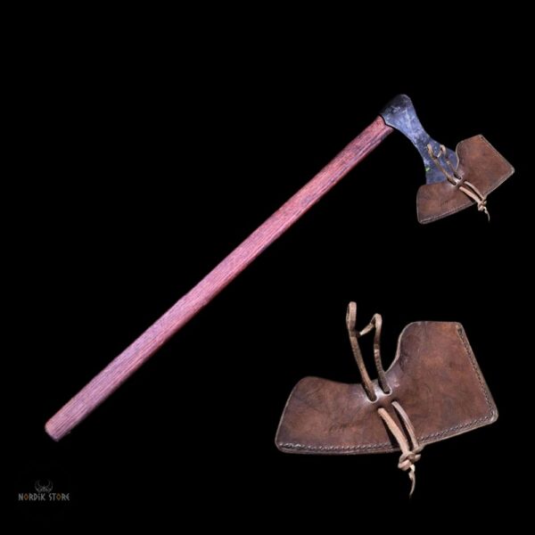 Hache Viking Chant du Valhalla et tui en cuir