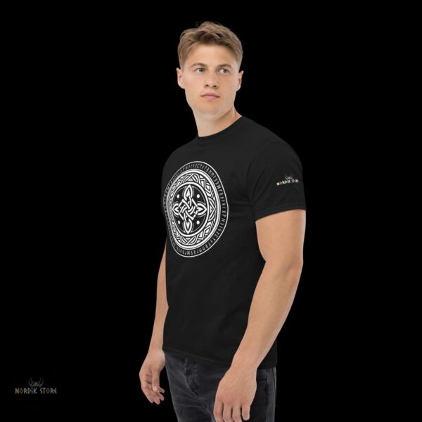 T-shirt viking le Cercle d’Éternité noir, logo nordik store, cadeau homme et ados