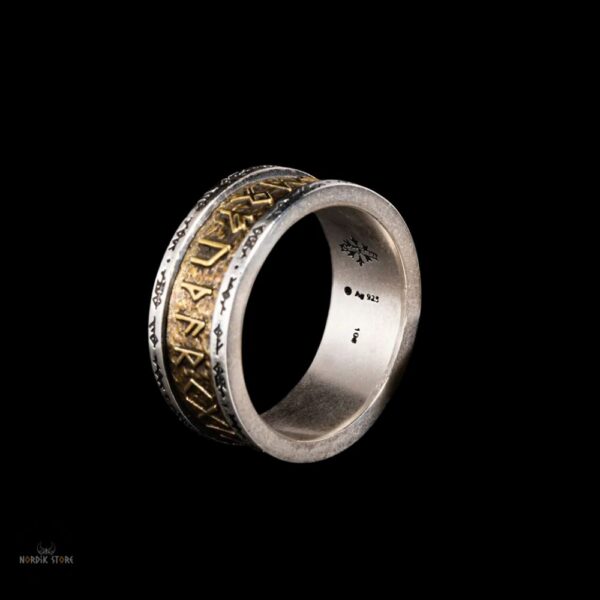 Anneau viking la forge d'Asgard en argent, cadeau