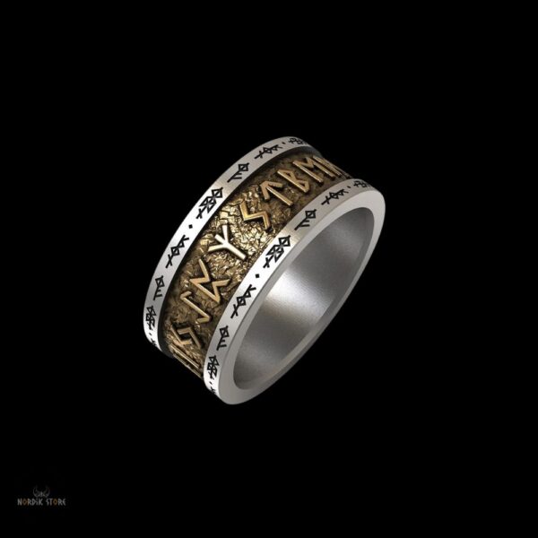 Anneau viking la forge d'Asgard en argent, cadeau homme
