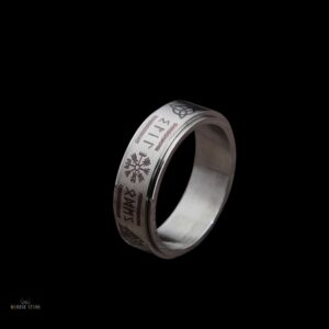 Anneau viking sceau des Dieux en acier argent, cadeau