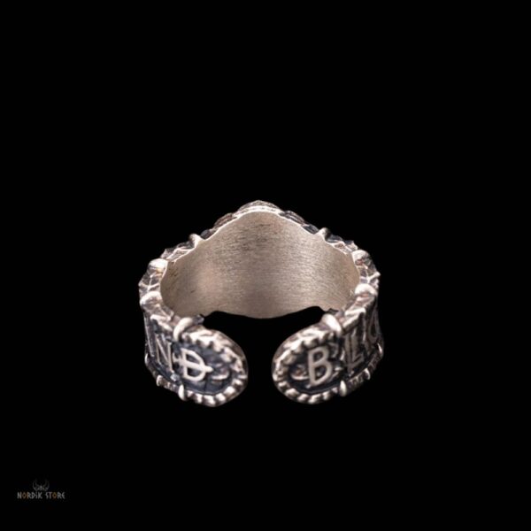 chevalière viking dragon de Feu en argent sterling