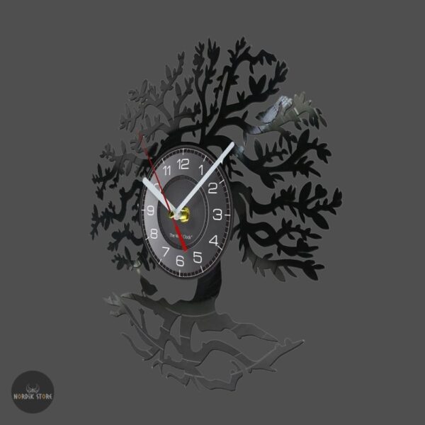 horloge Arbre de Vie Sacré Yggdrasil à quartz, cadeau décoration maison homme et femme