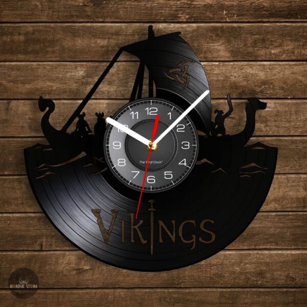 horloge le drakkar Viking à quartz, cadeau décoration maison pour fêtes