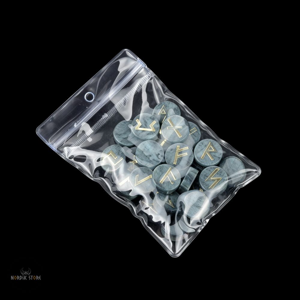 25 runes vikings Runda Labradorite, cadeau