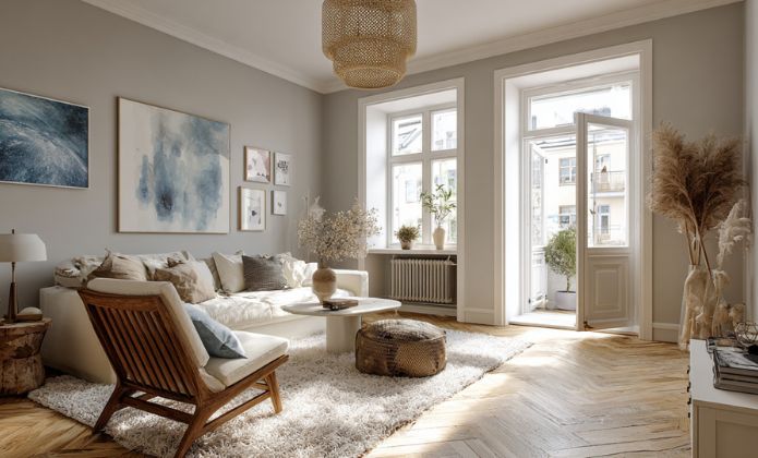 Décoration scandinave moderne en tissu