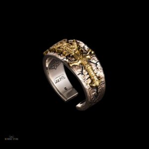 anneau viking Souffle de Fáfnir en argent 925 sterling, cadeau