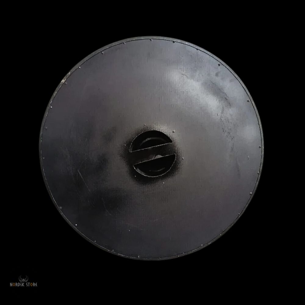 Arrière de bouclier viking corbeaux Huginn et Muninn en acier et bois, cadeau de décoration