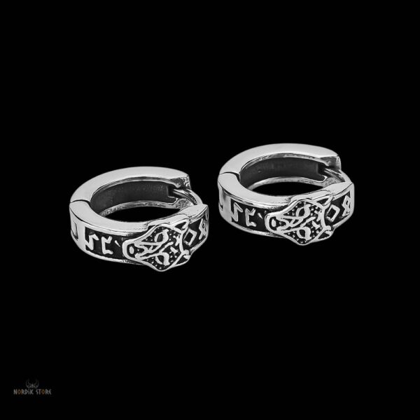 boucles d’oreilles viking loup Fenrir, cadeau homme