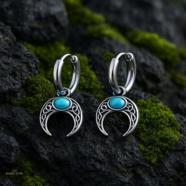 boucles d’oreilles viking Lune de Freyja, cadeau