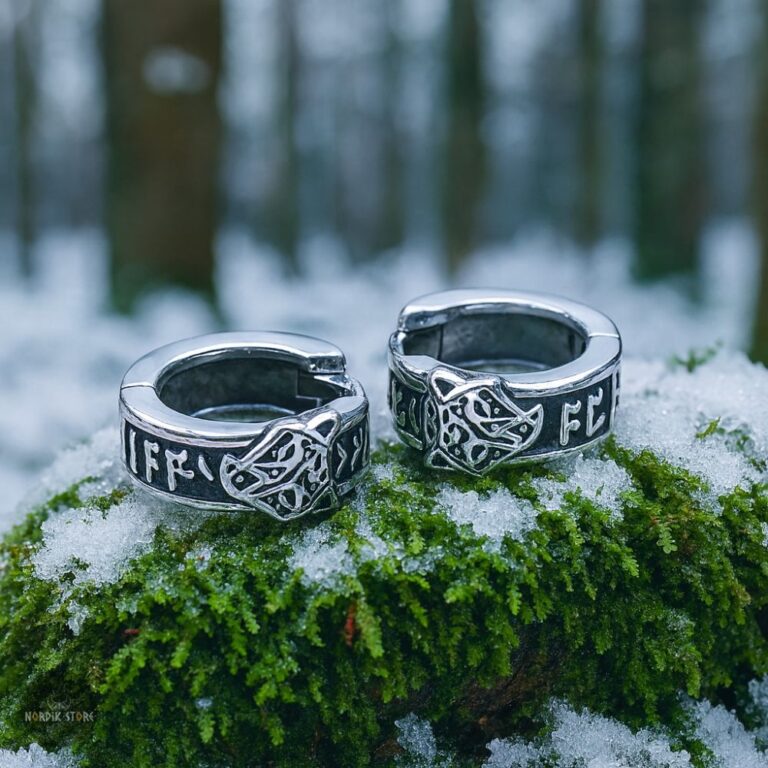 boucles d’oreilles viking Ombre de Fenrir, cadeau