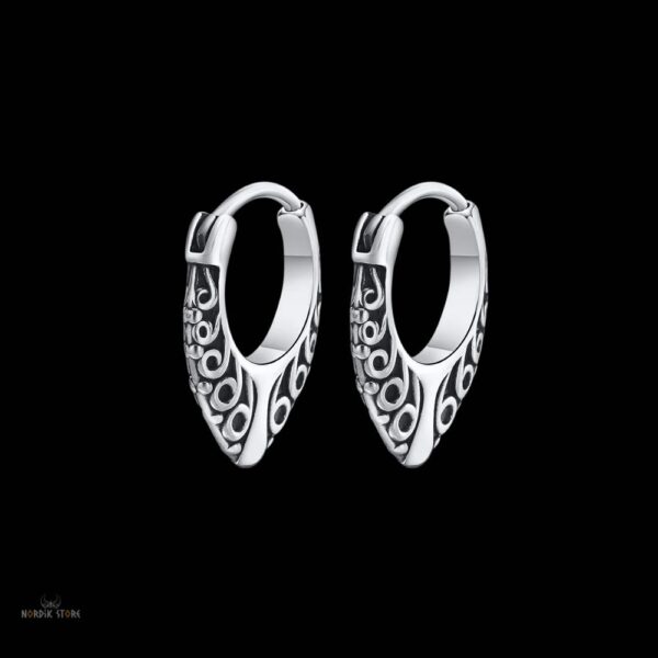 boucles d'oreilles viking vent de Skadi en acier, cadeau