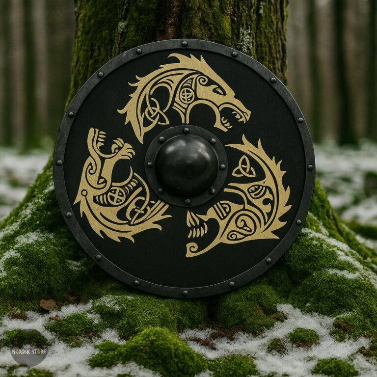 Bouclier viking hurlement du loup Fenrir, cadeau de décoration de maison
