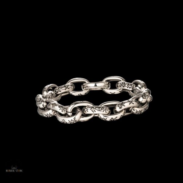 Bracelet viking alliance d'Odin en acier argent
