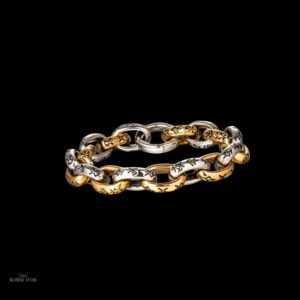 Bracelet viking alliance d'Odin en acier argent et or, cadeau