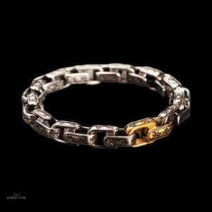 bracelet viking Gleipnir d’Or en acier, cadeau homme