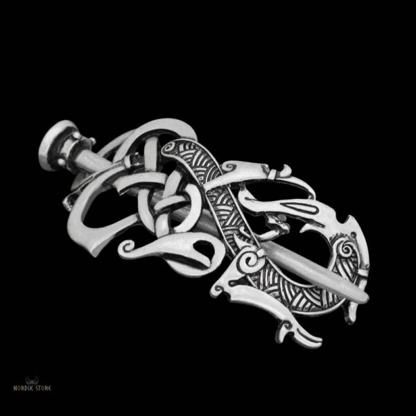 Broche à cheveux, fibule viking Serpent de Midgard, cadeau femme
