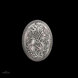 broche viking Gardienne du Destin en laiton argent, cadeau femme