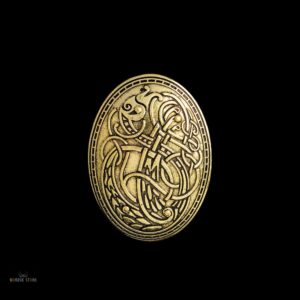 broche viking Gardienne du Destin en laiton bronze, cadeau femme