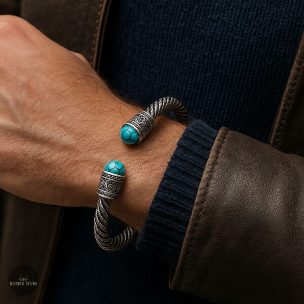 Jonc torque Viking Larmes d’Asgard, cadeau homme