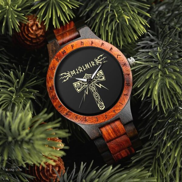 montre viking Mjölnir Foudre du Nord marron chocolat, cadeau