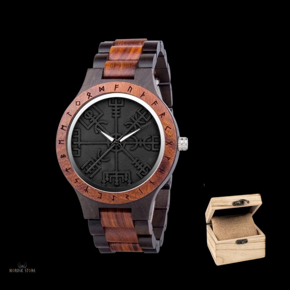 montre viking Vegvísir du Nord, cadeau avec coffret