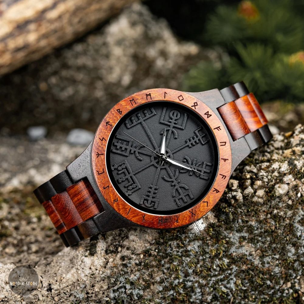 montre viking Vegvísir du Nord, cadeau homme et ados