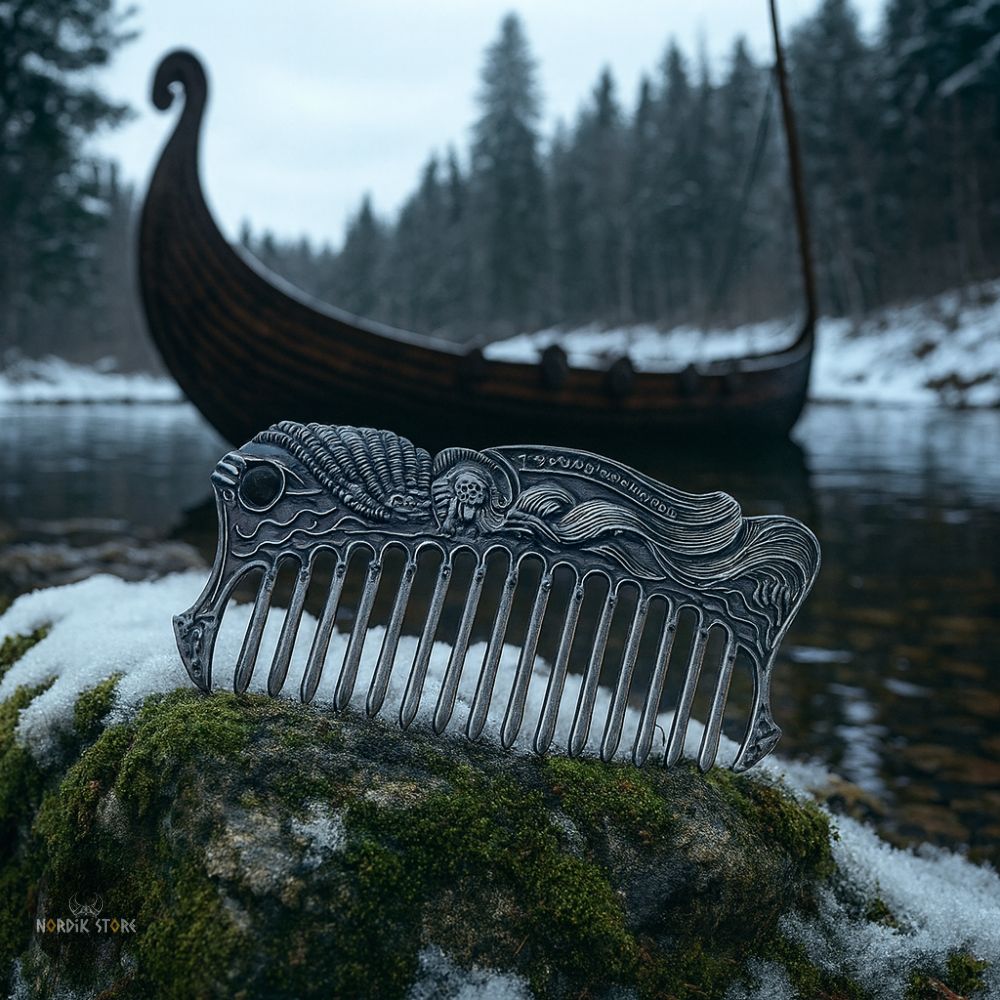 peigne viking Valkyrie d’Argent, cadeau