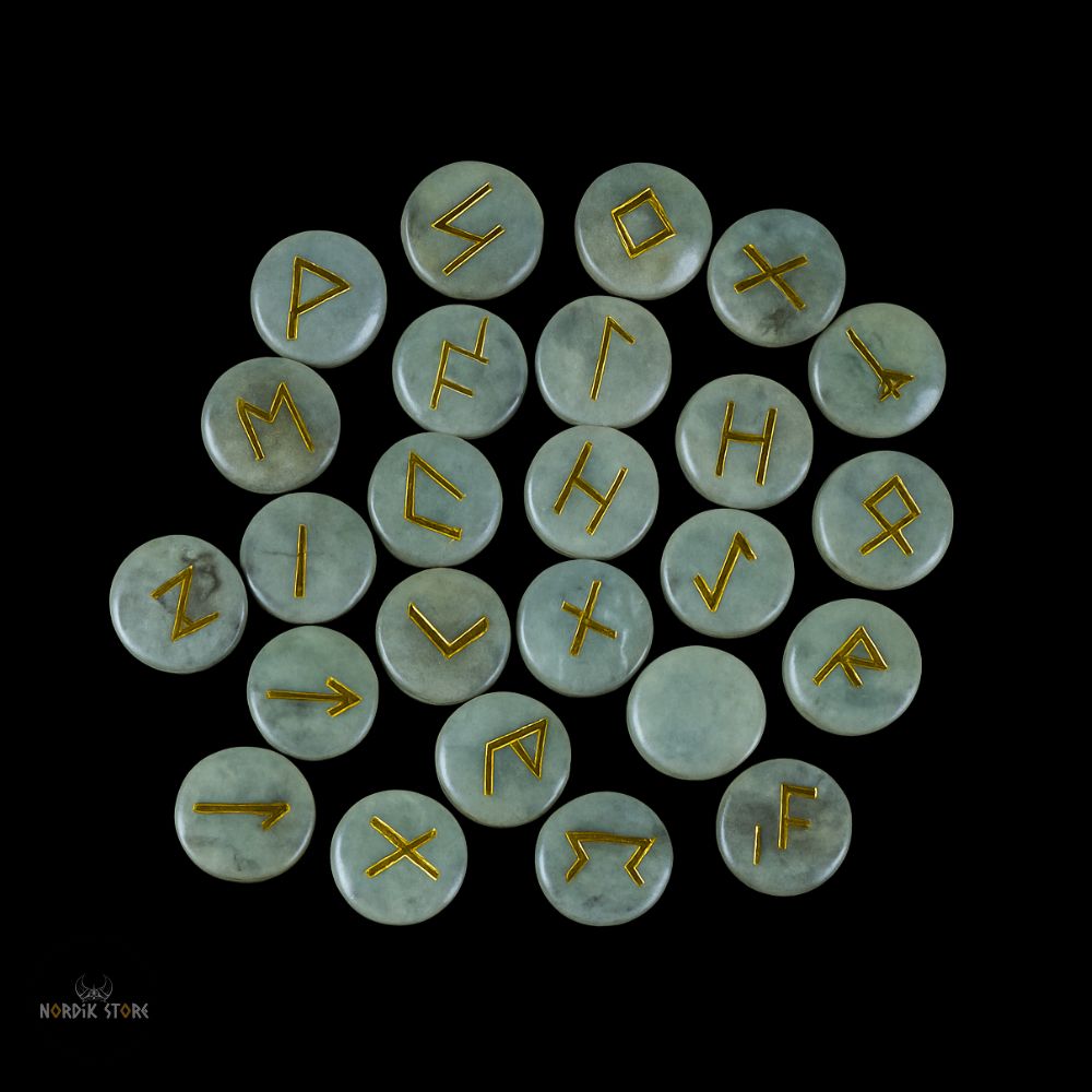 runes vikings Runda Aventurine, cadeau homme et femme