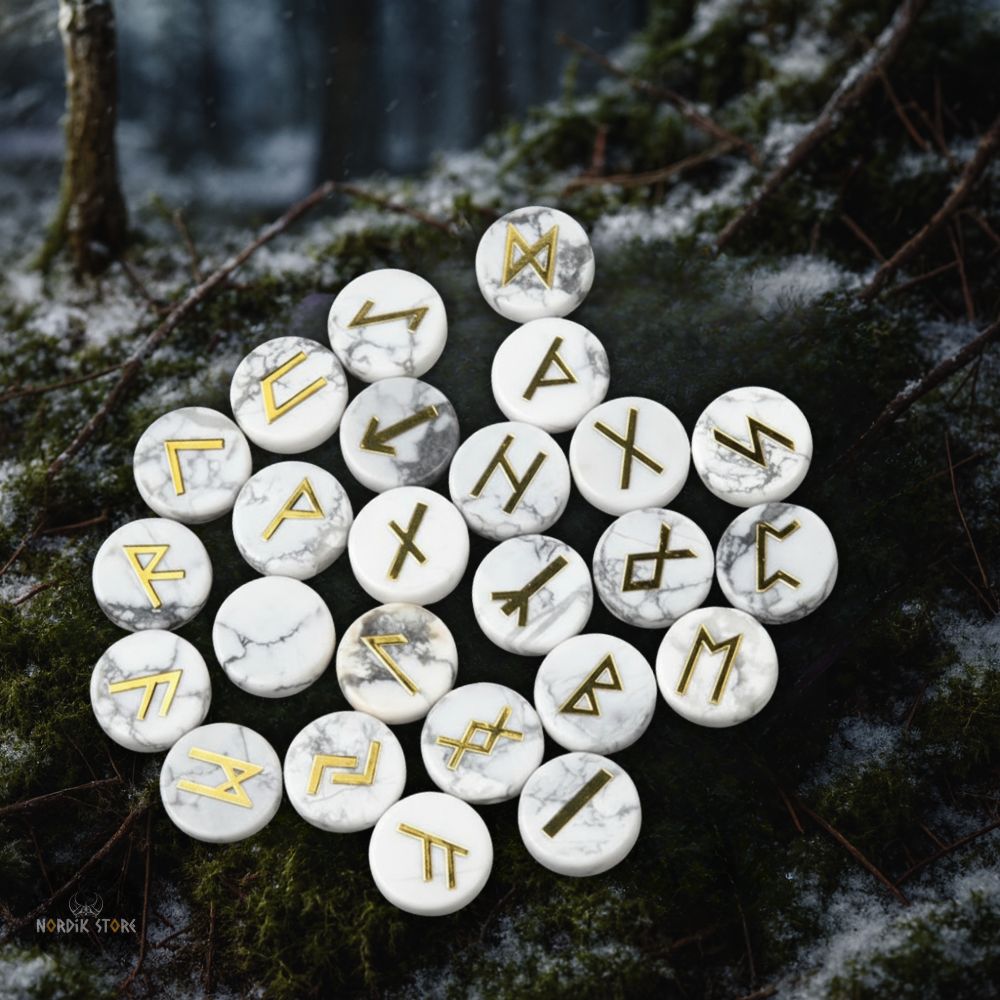 Runes vikings Runda Howlite, cadeau